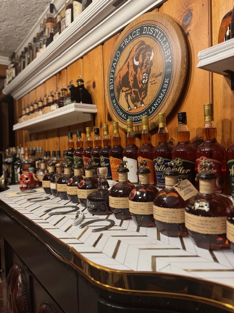 Buffalo Trace and Blanton's bottle shelf